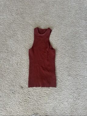 Madewell Ribbed Racerback Tank in Rust